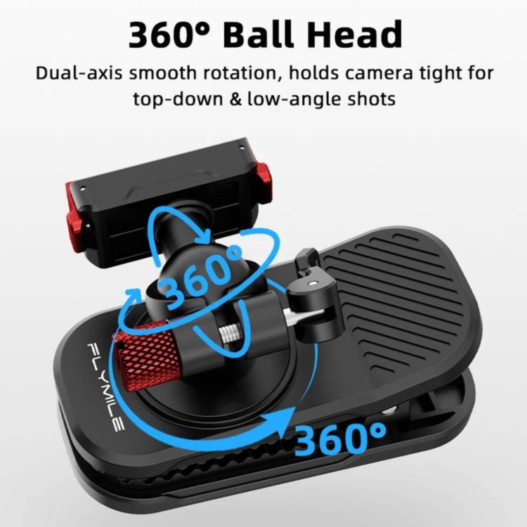 Clip magnetica a sgancio rapido per tracolla dello zaino Flymile, For DJI Osmo Action 3 / 4 / 5 Pro, For DJI Osmo Action 6 / Nano, For Insta360 Ace / Ace Pro / 2 / X5