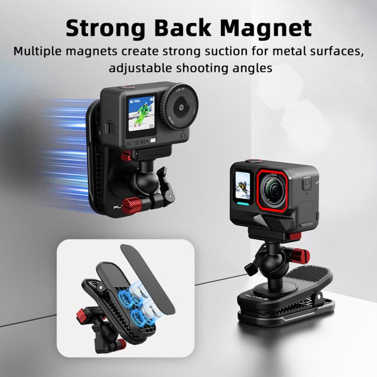 Clip magnetica a sgancio rapido per tracolla dello zaino Flymile, For DJI Osmo Action 3 / 4 / 5 Pro, For DJI Osmo Action 6 / Nano, For Insta360 Ace / Ace Pro / 2 / X5