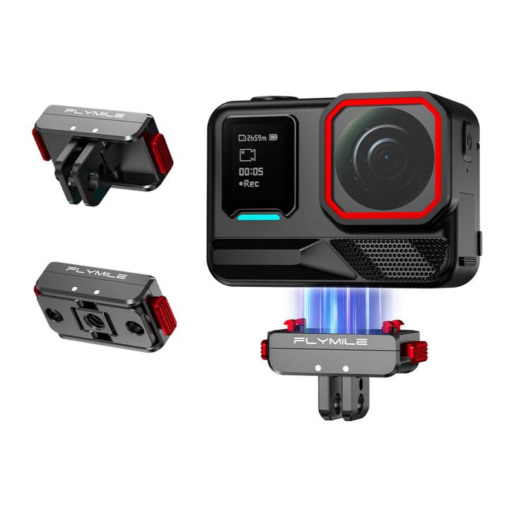 Adattatore di estensione con blocco Flymile per Insta360 Ace Pro 2 / X5 con base a sgancio rapido magnetico.