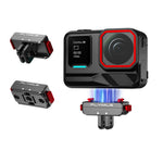 Adattatore di estensione con blocco Flymile per Insta360 Ace Pro 2 / X5 con base a sgancio rapido magnetico.