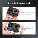 Adattatore di estensione con blocco Flymile per Insta360 Ace Pro 2 / X5 con base a sgancio rapido magnetico.