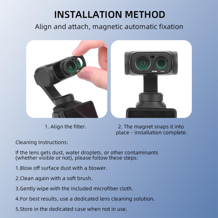 Filtro esterno grandangolare BRDRC da 115 gradi per Insta360 Luna Ultra
