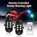 Luce stroboscopica telecomandata per auto e moto, luce di segnalazione a LED senza fili per droni, 1 Light, 2 Lights