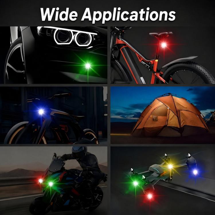 Luce stroboscopica telecomandata per auto e moto, luce di segnalazione a LED senza fili per droni, 1 Light, 2 Lights