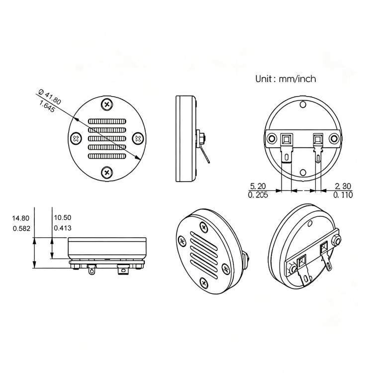 Clacson pneumatico per auto con tweeter da 1,5 pollici, AMT-42