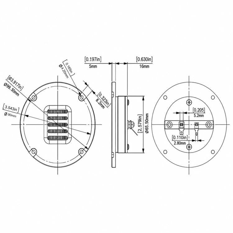 Altoparlante audio HIFI con tweeter pneumatico da 4 pollici, 4 ohm e 30 W, 4 inch 4 ohms