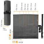 Borsa arrotolabile in tela con 6 tasche, porta utensili da barbecue, organizer per attrezzi da campeggio.