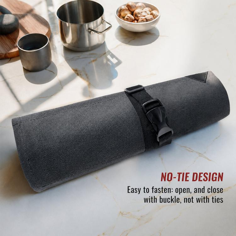 Borsa arrotolabile in tela con 6 tasche, porta utensili da barbecue, organizer per attrezzi da campeggio.