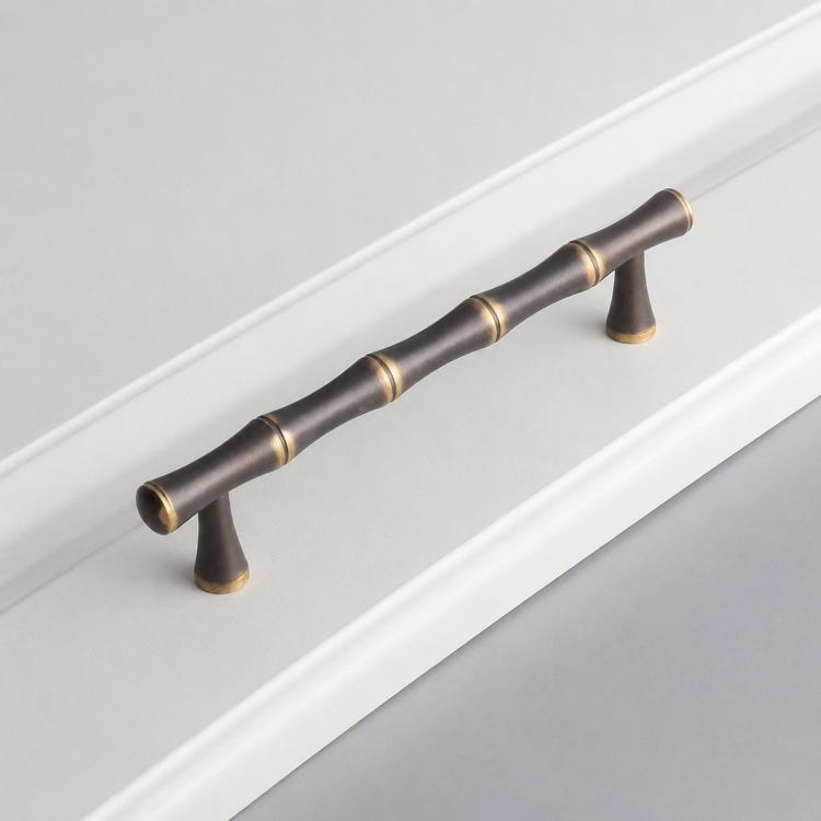 Maniglie per mobili in ottone massiccio e bambù, pomelli retrò per cassetti e comò, maniglie vintage per armadi., 1044 Single-hole Drop Ring Blackened Brass, 1044 Single-hole Drop Ring Brown, 1044 Sngle-hole Drop Ring Natural Brass                     ...