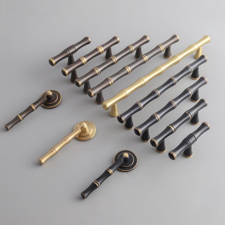 Maniglie per mobili in ottone massiccio e bambù, pomelli retrò per cassetti e comò, maniglie vintage per armadi., 1044 Single-hole Drop Ring Blackened Brass, 1044 Single-hole Drop Ring Brown, 1044 Sngle-hole Drop Ring Natural Brass                     ...
