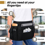 Grembiule da cameriere con tasche, grembiule da vita impermeabile per cameriere/cameriera con cinturino regolabile con fibbia