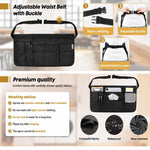 Grembiule da cameriere con tasche, grembiule da vita impermeabile per cameriere/cameriera con cinturino regolabile con fibbia