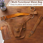 Marsupio vintage in pelle stile punk, borsa multifunzionale da cintura, organizer da fianco, with Detachable Phone Pouch, Standalone Tool Belt