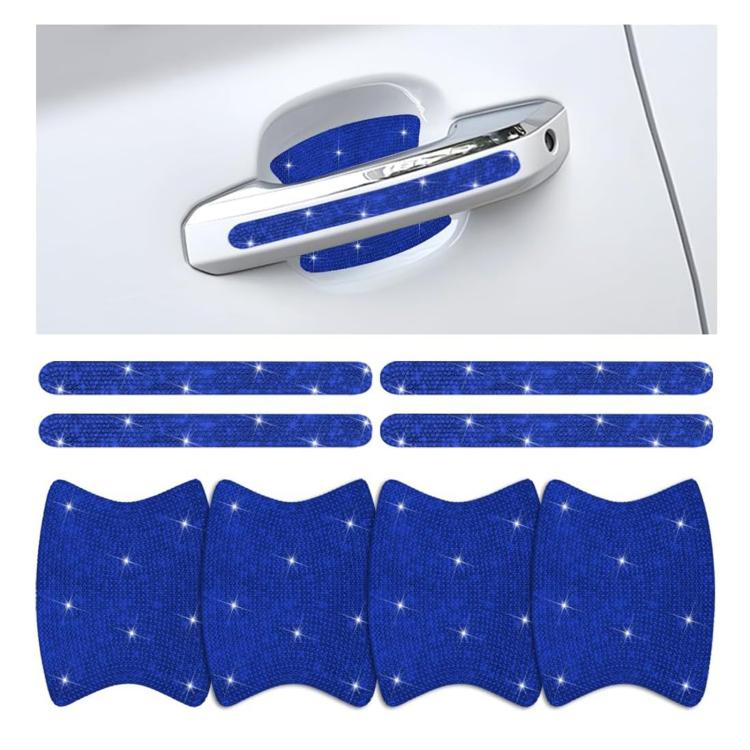Set di 8 adesivi con strass per maniglie e battitacco delle portiere dell'auto, antigraffio.