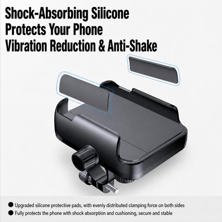 Supporto per cellulare da moto antiurto, portatile, facile da usare, per un accesso immediato al telefono., Handlebar, Rearview Mirror, Three-dimensional