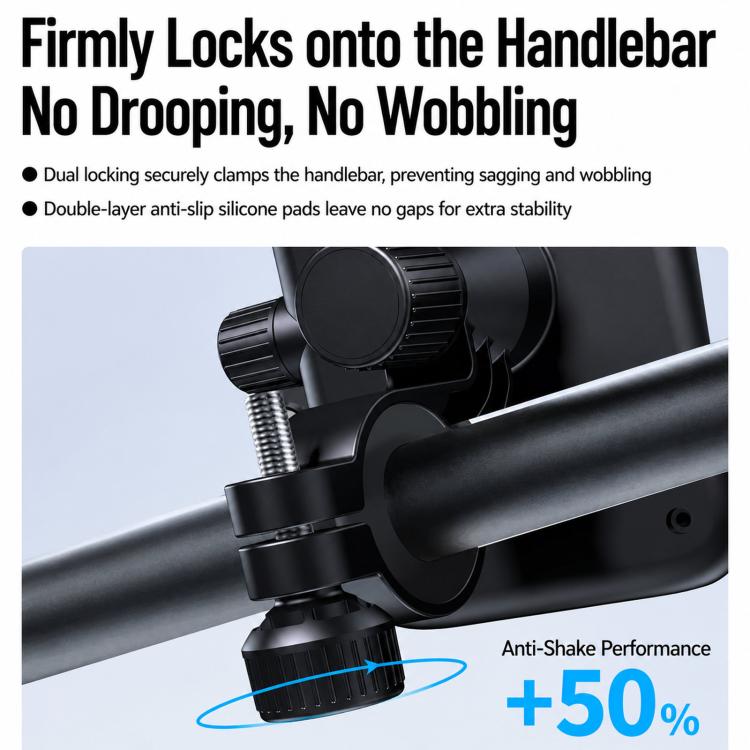 Supporto per cellulare da moto antiurto, portatile, facile da usare, per un accesso immediato al telefono., Handlebar, Rearview Mirror, Three-dimensional