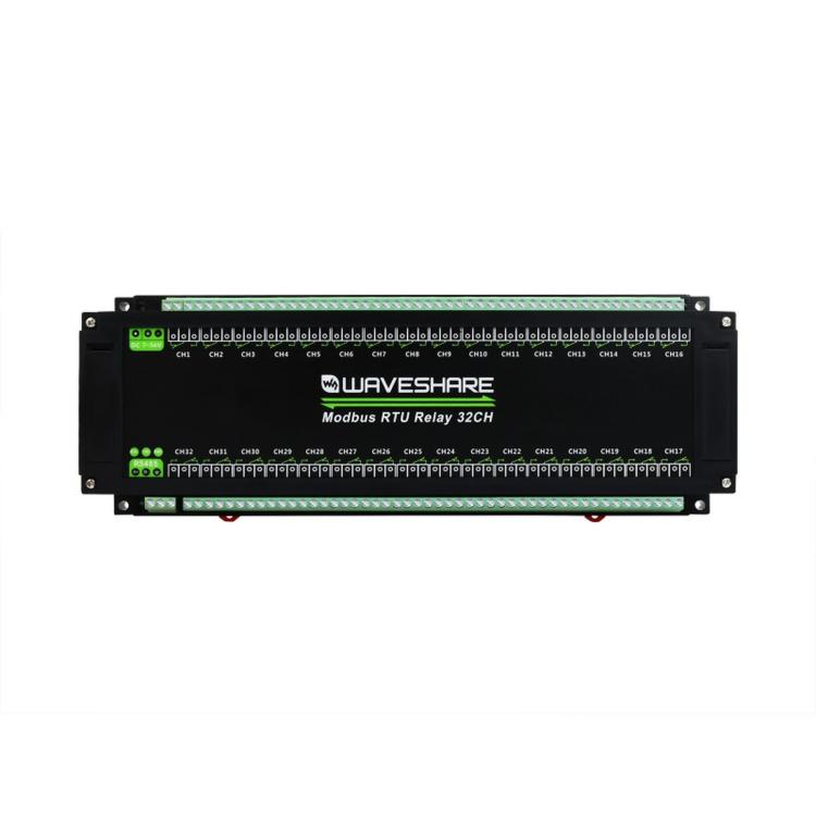 Modulo relè Waveshare Modbus RTU a 32 canali con interfaccia RS485 e circuiti di protezione e isolamento multipli., 25140