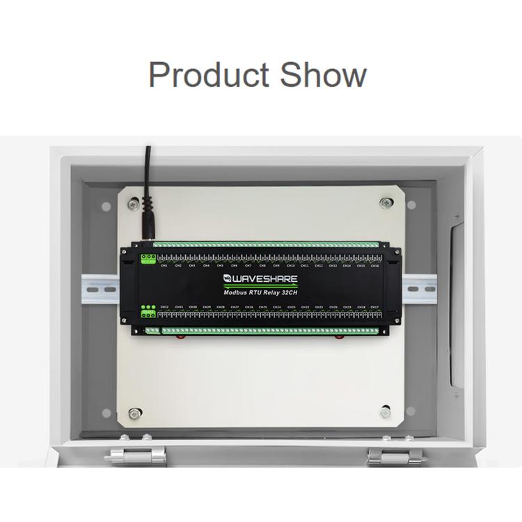 Modulo relè Waveshare Modbus RTU a 32 canali con interfaccia RS485 e circuiti di protezione e isolamento multipli., 25140