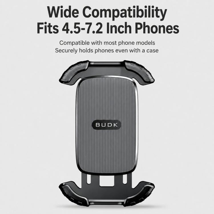 Supporto per telefono da moto BUDK T02 rinforzato e retrattile, antiurto, per bicicletta, ideale per la navigazione all'aperto., Rearview Mirror Black, Rearview Mirror Black Orange, Handlebar Black, Handlebar Black Orange