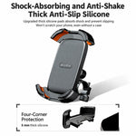 Supporto per telefono da moto BUDK T02 rinforzato e retrattile, antiurto, per bicicletta, ideale per la navigazione all'aperto., Rearview Mirror Black, Rearview Mirror Black Orange, Handlebar Black, Handlebar Black Orange