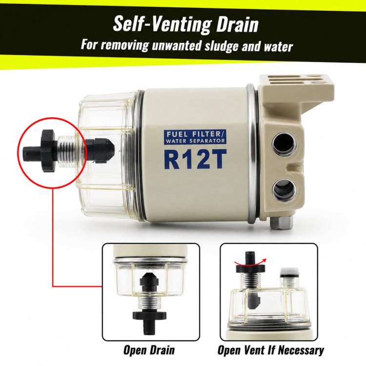 Separatori olio-acqua marini R12T per piccoli motori, autocisterne, petroliere e motoscafi.
