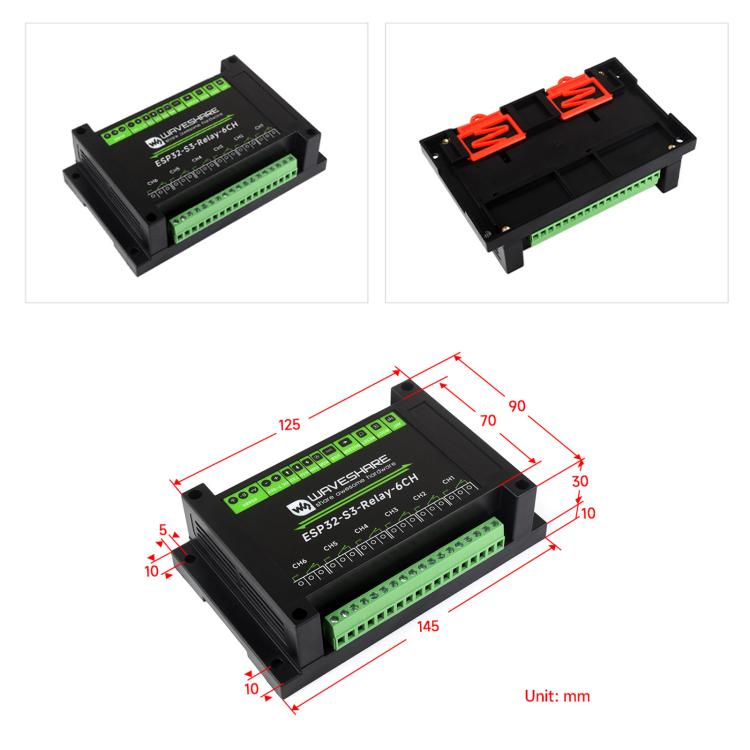 Modulo relè WiFi industriale Waveshare 26756 a 6 canali per ESP32-S3, compatibile con controllo WiFi, Bluetooth e RS485., 26756