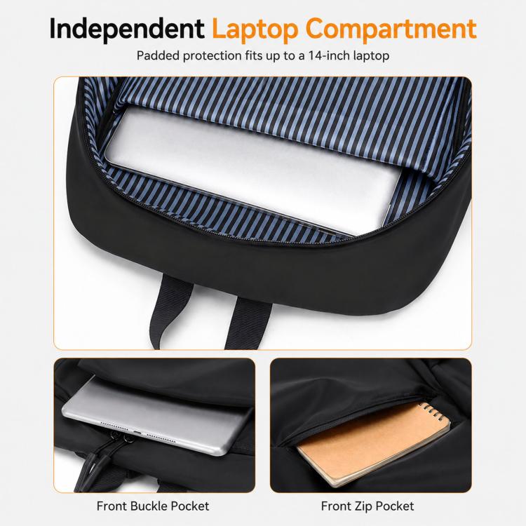 Zaino sottile REMOID per laptop, resistente all'acqua, ideale per viaggi e gite di un giorno.