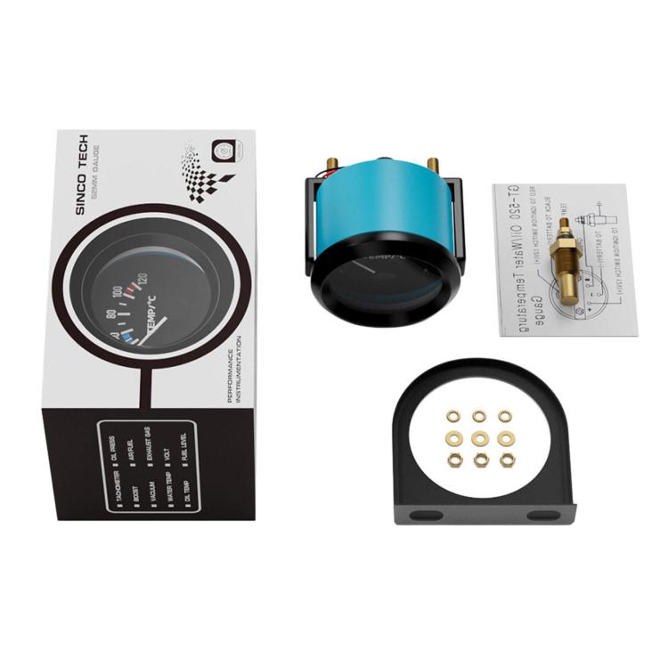 SINCO TECH IS4022 Indicatore di temperatura dell'acqua per auto con puntatore da 52 mm, 12V, universale, modificato, per auto., SINCO TECH IS4022