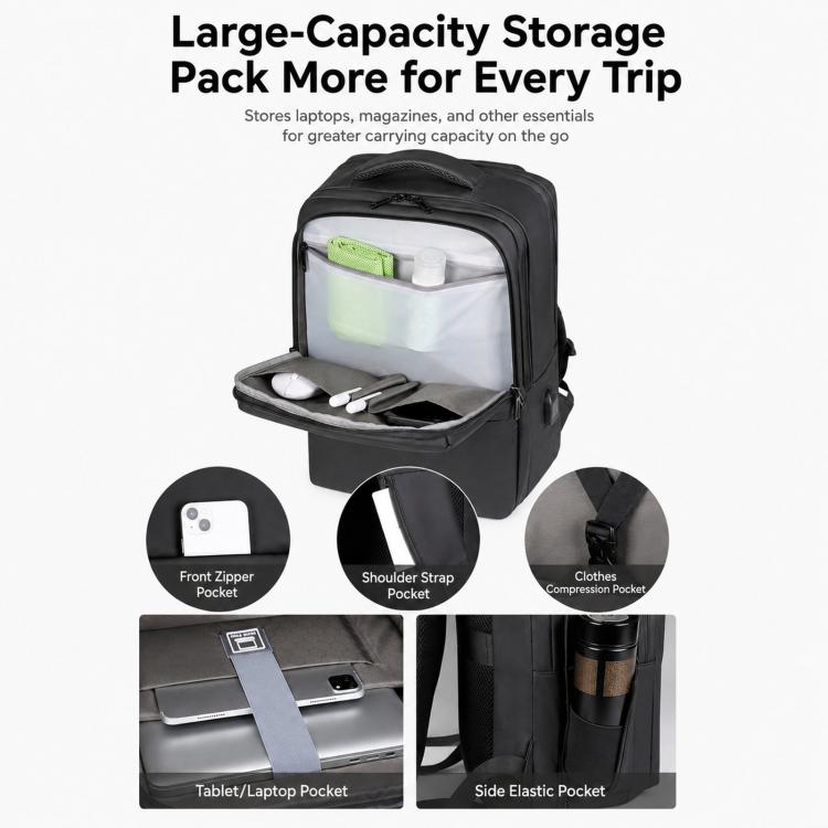 Zaino impermeabile REMOID per laptop, ideale per viaggi di lavoro e tempo libero, con porta di ricarica USB.
