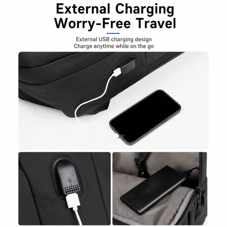 Zaino impermeabile REMOID per laptop, ideale per viaggi di lavoro e tempo libero, con porta di ricarica USB.