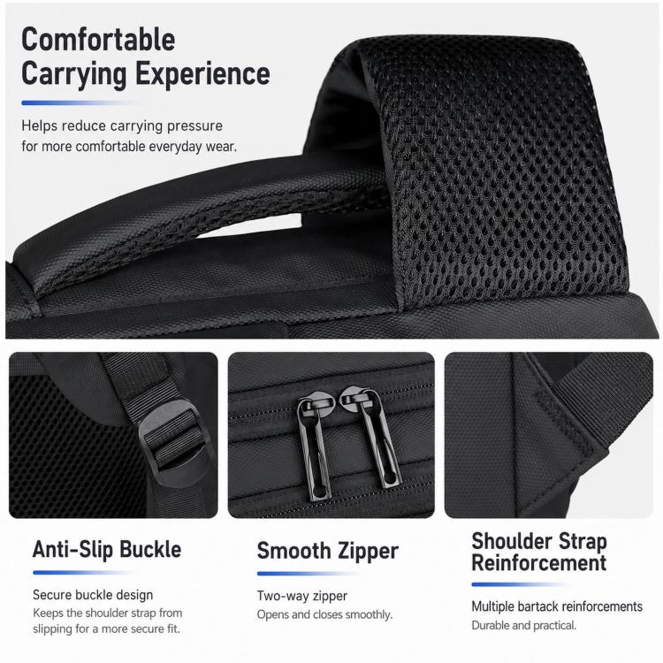 Zaino impermeabile REMOID per laptop, ideale per viaggi di lavoro e tempo libero, con porta di ricarica USB.