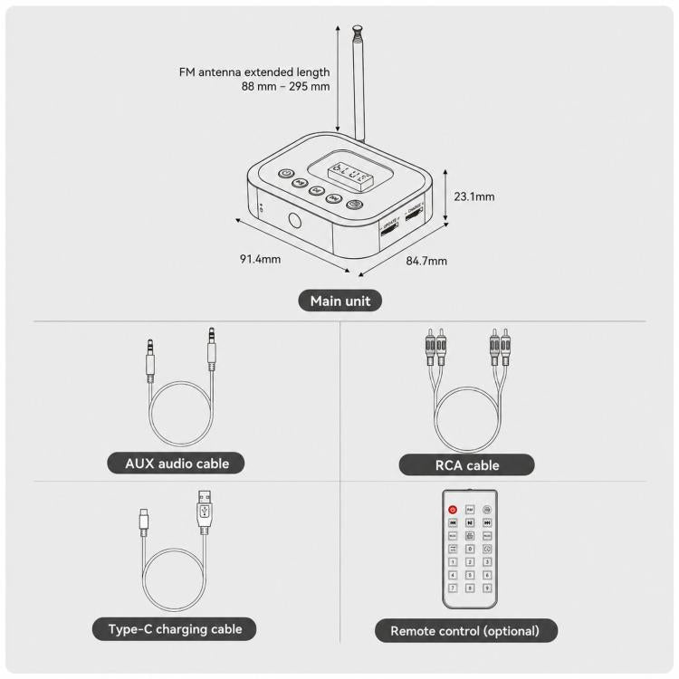 Adattatore radio FM Bluetooth, ricevitore Bluetooth 6.0, lettore USB in stile Cyber-Mecha