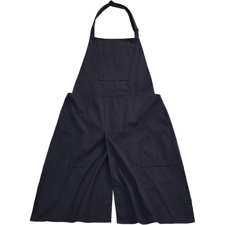 Grembiule con gambe separate, allacciatura regolabile all'americana e 3 tasche per artisti del tornio, fioristi e giardinieri.