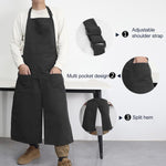 Grembiule con gambe separate, allacciatura regolabile all'americana e 3 tasche per artisti del tornio, fioristi e giardinieri.