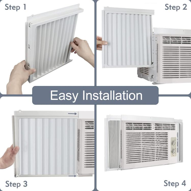 Pannelli laterali per condizionatori a finestra con telaio, kit di pannelli di ricambio isolanti a soffietto., Single Layer - Fits 5000 BTU, White, Single Layer - Fits 5000 BTU, Black, Double Layer - Fits 5000 BTU, White                                ...