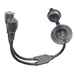 Spina di alimentazione CA NEMA 5-15P da 20 A con doppio cavo sdoppiatore a Y per camper e roulotte, spina USA., Power Inlet Cord Only, with DIY Installation Kit