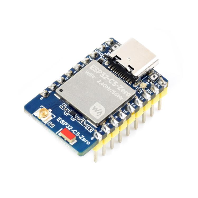 Scheda di sviluppo Waveshare ESP32-C5-Zero Mini con processore RISC-V a 32 bit, No Pin Header, Pin Header Soldering