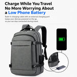 Zaino per laptop da viaggio/lavoro REMOID 9022B, resistente all'acqua, di grandi dimensioni, con porta USB.
