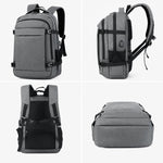 Zaino per laptop da viaggio/lavoro REMOID 9022B, resistente all'acqua, di grandi dimensioni, con porta USB.
