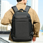 Zaino per laptop da viaggio/lavoro REMOID 9022B, resistente all'acqua, di grandi dimensioni, con porta USB.