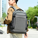 Zaino per laptop da viaggio/lavoro REMOID 9022B, resistente all'acqua, di grandi dimensioni, con porta USB.