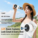 Videocamera digitale 4K 72MP con zoom ottico 12x e Wi-Fi