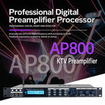 Processore audio digitale professionale AP800, pre-effetto KTV con riverbero DSP anti-ululato per microfono da palco., EU Plug, US Plug, UK Plug
