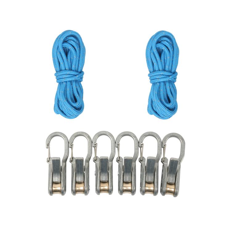 Kit tenditore retrattile per paracord con moschettone