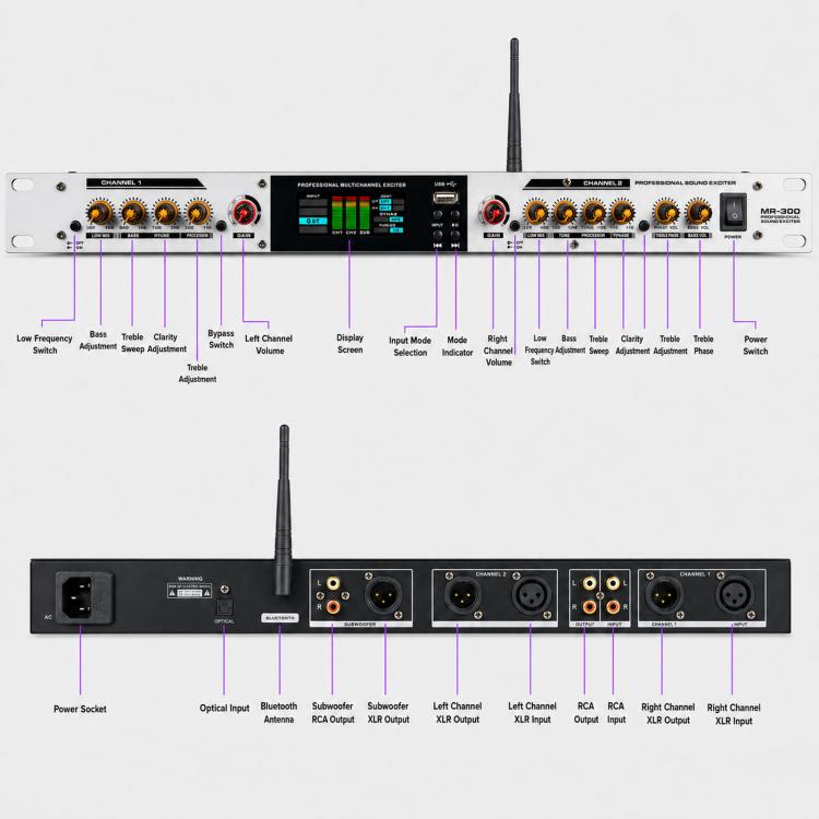 MP-300 Pre-processore audio con Bluetooth, USB e ottico