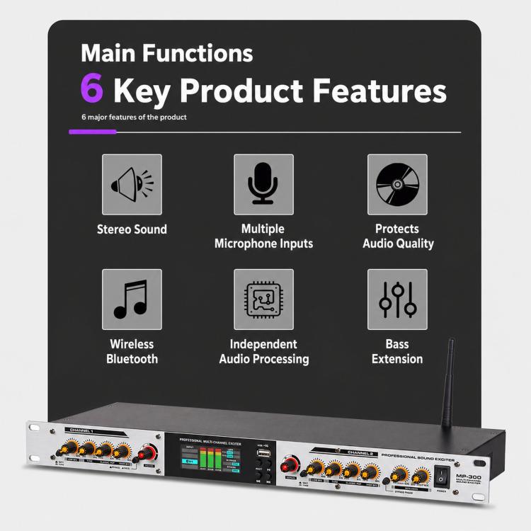 MP-300 Pre-processore audio con Bluetooth, USB e ottico