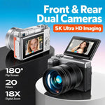 Videocamera digitale 5K con doppia fotocamera e zoom 18x
