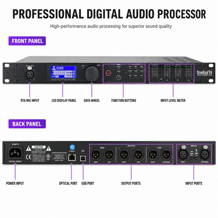PA2 Processore audio digitale 2 ingressi 6 uscite DSP