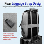 Zaino da viaggio REMOID, resistente all'acqua, per laptop, con porta di ricarica USB e cinghia per il fissaggio al bagaglio.