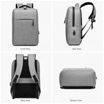 Zaino da viaggio REMOID, resistente all'acqua, per laptop, con porta di ricarica USB e cinghia per il fissaggio al bagaglio.